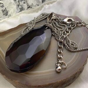 SMOKEY QUARTZ FACATED 36" NECKLACE